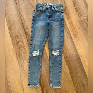 Petite W25 Skinny Jeans Topshop Blue Denim Ripped